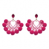 Oorring Pompom Fuchsia 